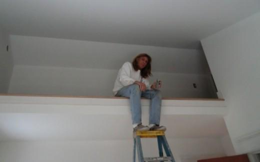 Kevin painting loft trim